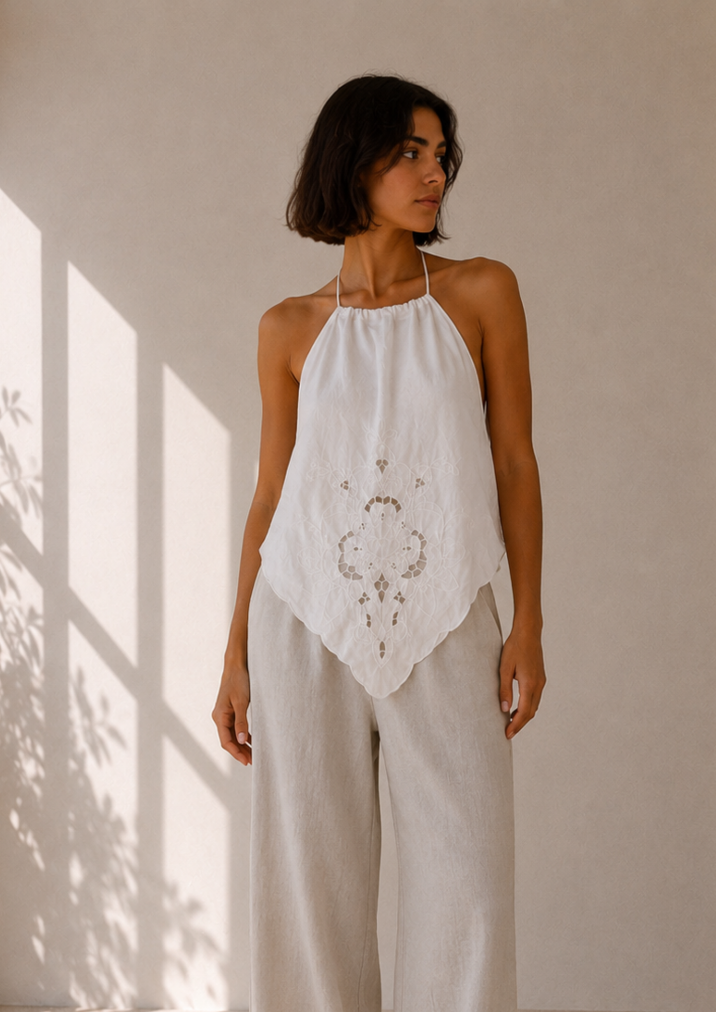 Top Herencia upcycling blanco