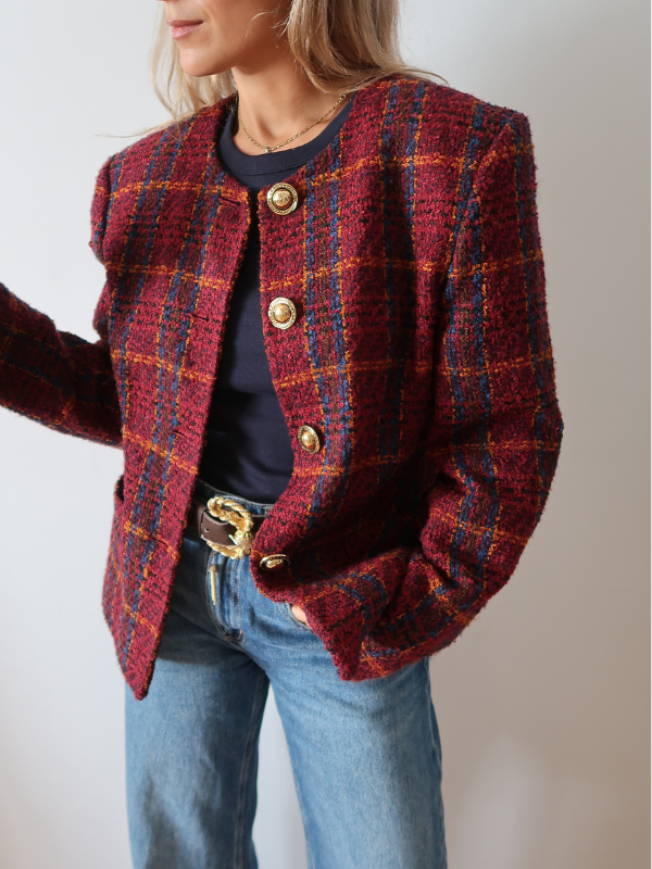 Blazer vintage de lana tweed