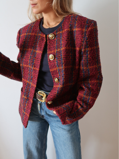 Blazer vintage de lana tweed