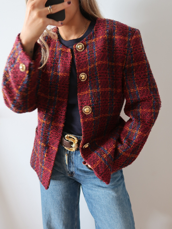 Blazer vintage de lana tweed