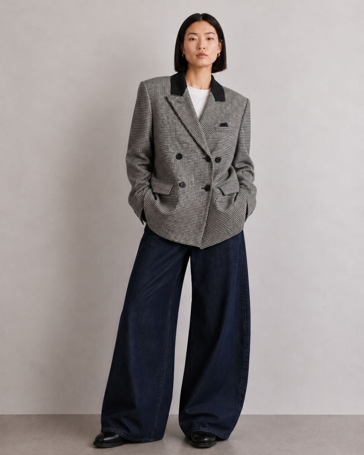 Blazer vintage de mini pata de gallo