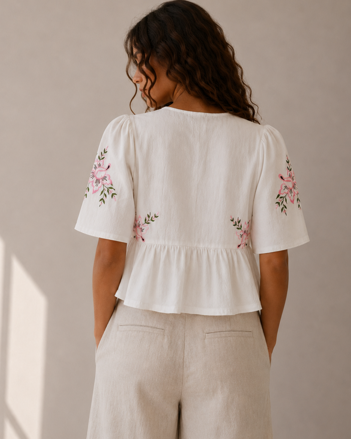 Embroidered Upcycled Blouse