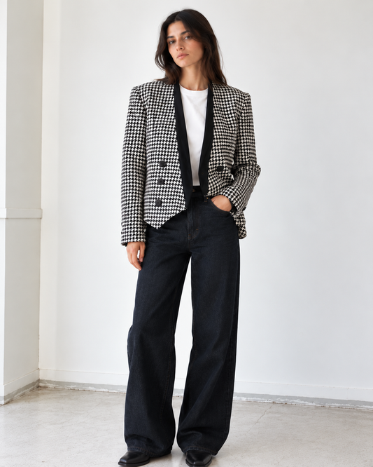 Blazer Vintage Pata de Gallo cruzada