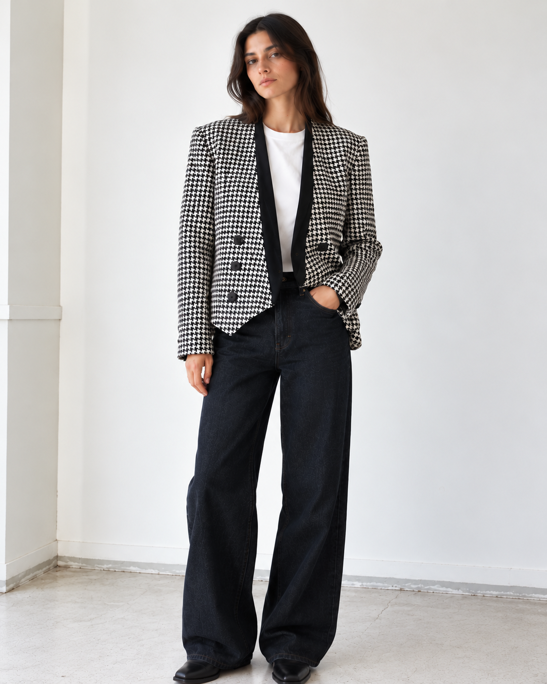 Blazer Vintage Pata de Gallo cruzada