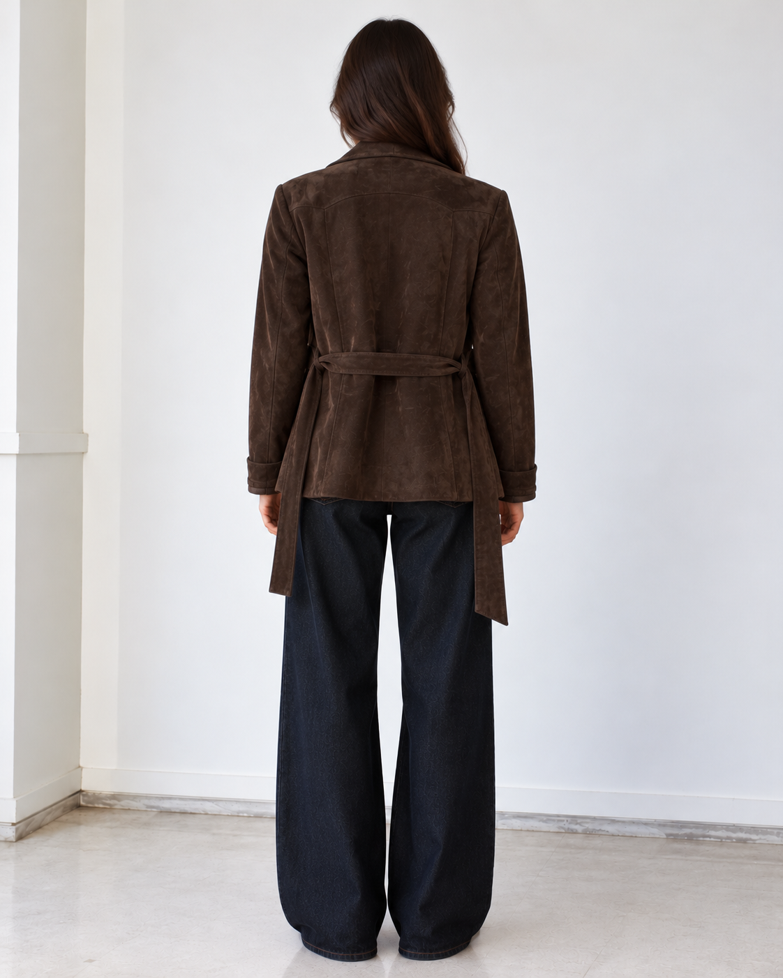 Chaqueta de piel de ante vintage
