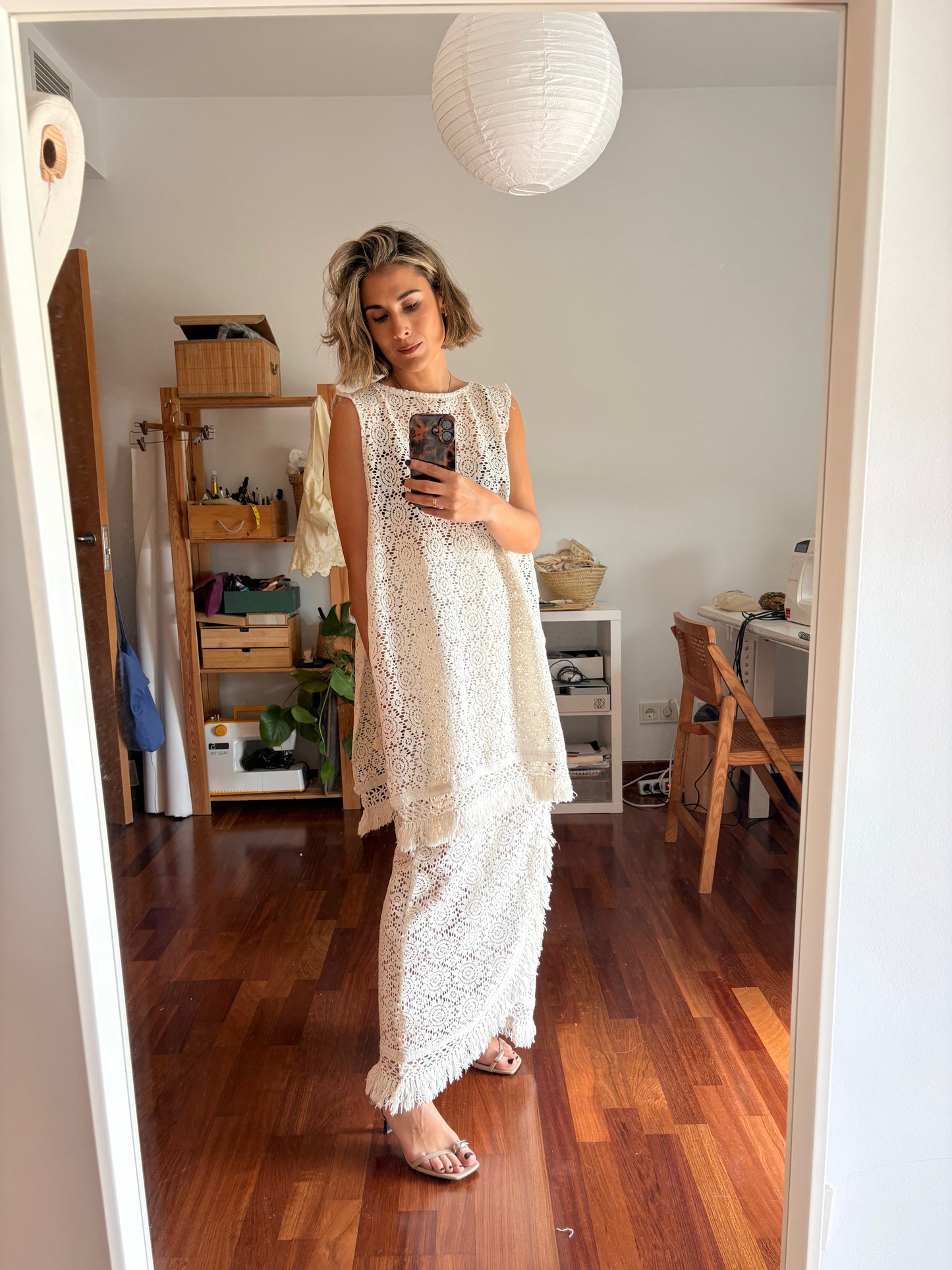 Bridal upcycled top and skirt set